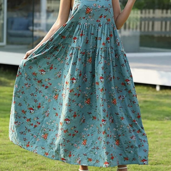 Women Casual Loose Bohemian Floral Print Dresses - Picture 10 of 12